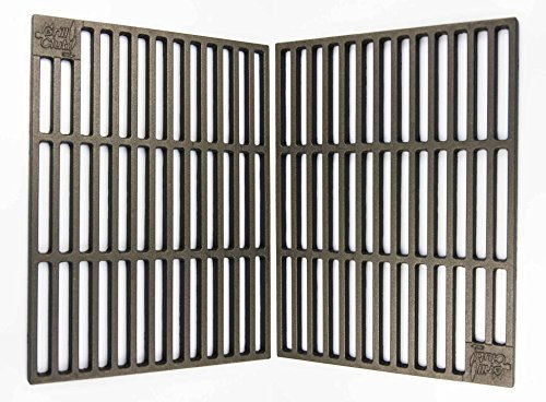 2 Gusseisen Grillroste 41,5 x 27,5 cm/extra schwer ca. 7 kg/nur 12 mm lichter Stababstand ! Tepro Toronto, Black Oak, Butternut