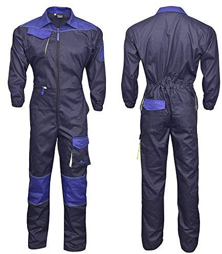 NORMAN Navy Blue Men's Work Wear Overalls Boiler Suit Coveralls Mechanics Boilersuit (3XL)