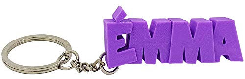 Porte-clés en 3D prénom ou Texte personnalisé – idée Cadeau Originale - Fabriqué en France - Anneau de 20 mm pour accrocher Vos clefs (Violet)