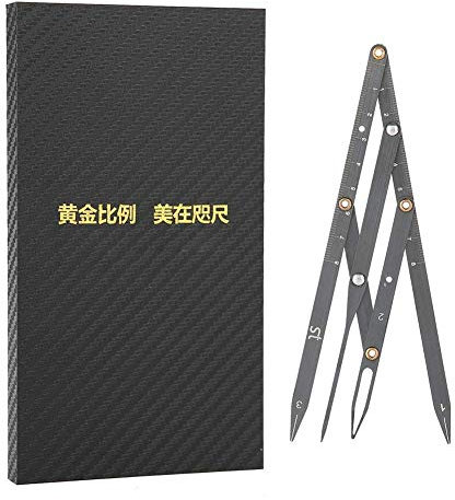 Salmue Augenbrauen Lineal mit Golden Ratio, Edelstahl, Flexible Arme, Abnehmbares Lineal, Semi Permanent Augenbrauen Tattoo Gestaltung (Schwarz)