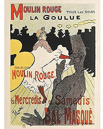 Artery8 Toulouse-Lautrec Dancer La Goulue Moulin Rouge Advert Art Print Canvas Premium Wall Decor Poster Mural Tänzer Werbung Wand Deko