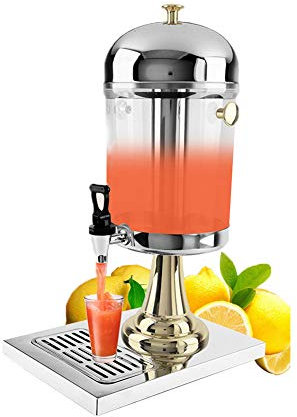 Aprilhp Fontaine eau Fraiche, Distributeur Boisson, Large Capacité 8L Double Réservoirs à Glaçons et Infuseur à Fruits
