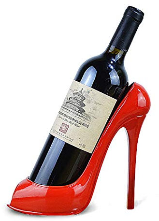 Fantasee Weinflaschenhalter mit hohem Absatz, für Hochzeit, Party, Heimdekoration (roter High Heel)