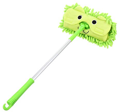 NUOBESTY Juguetes para Bebés Mini Mopa Plana de Microfibra Verde para Niños Mopa Giratoria de 360 Grados Mopa de Limpieza de Polvo Mopa Húmeda Artículos de Limpieza para Niños Y Niñas