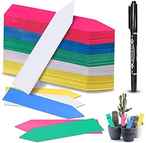 Etiquette Jardin Imperméable, 500 Pièces Etiquette Potager Multicolore Label de Plante Marqueurs Etiquettes Plant Plastique Garden Etiquettes pour Pépinière, Semences et Herbes