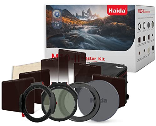 Haida Kit di Filtro con 7 Filtri - Filtri ND8 ND64 e ND1000 con Inserto 100x100 mm, Filtri ND8 Graduato 100x150 mm, Filtro Polarizzatore Drop-in con Portafiltro e Anello Adattatore 67-82 mm
