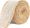 JIUERYY Ruban de jute vintage - 10 m x 5 cm - Ruban de couleur de la Hesse avec dentelle blanche - Pour artisanat, mariage, décoration de maison