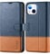 TUCCH Case for iPhone 13 (6.1) 2021 5G, PU Leather Wallet Magnetic Protective Flip Folio Stand Cover with [RFID Blocking] Credit Card Holders[Shockproof TPU] Compatible with iPhone 13, Blue&Brown