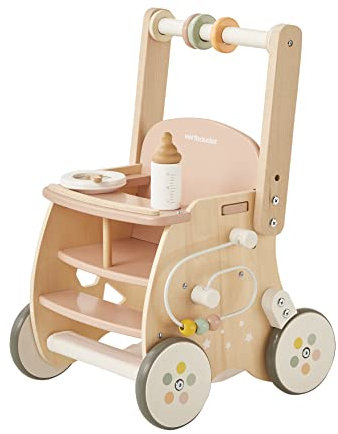 VERTBAUDETLauflernwagen mit Puppensitz, Holz FSC®weiß