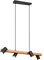 Trio Leuchten Pendelleuchte Marley 312490432, Metall Schwarz matt, Holz, exkl. 4x GU10