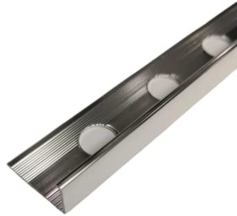 10 x Bright Silver Chrome Metal 12mm Tile Trim