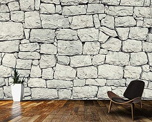 Wandbild Tapete 3D Graue Ziegelwand Wandbilder 3D-Tapete Schlafzimmer Wohnzimmer Tv Dekoration Wandtuch Fresko Für Bürohotel Bekleidungsgeschäft Wandhintergrund Wandpost 300 (Breite) x 210 (Höhe) cm