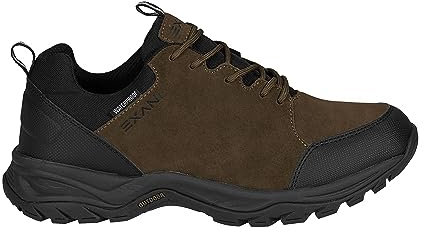 EXANI, Walker M Black, wasserdichtes Hikingschuh aus echtem Wildleder (Schwarz, Europäische Schuhgrößen, Erwachsene, Numerisch, Mittel), Brown, 43 EU