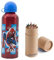 OM SUPPLIES Spiderman Characters Aluminium Sports Bottle 530ml - Holiday, Back to School Water Drinking Kids Lunch Children Includes Half Size 12pcs (Spiderman)