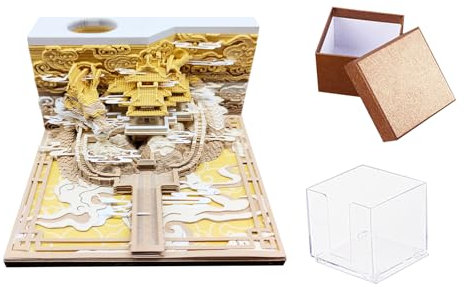 DSOPV 3D-Notizblock, Kreatives Modell, Handgezeichneter Kalender, Ornament, Künstlerischer Kalender, Block, Haftnotizen, Notizblock, Post Notes, 1 Stück, 3.54 x 3.54 inches