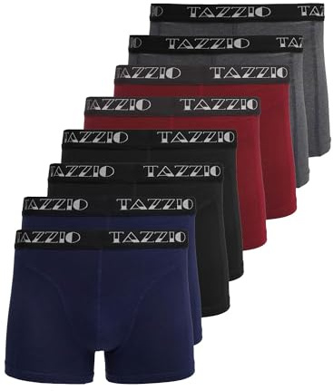 Tazzio Herren Boxershorts BS1000 – 8er Pack Basic Unterhosen Baumwolle – Bequeme Retroshorts mit Komfortbund | Atmungsaktive Männer Unterwäsche