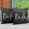 Lewondr Outdoor wasserdichte Kissenbezug, 2 Stück 50x50cm Kissenbezug mit gedrucktem Schriftzug und PU-Beschichtung UV-Schutz für Garten Terrasse Sofa Balkon Camping, Schwarz