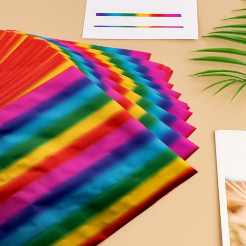 Briartw Heißfolienpapier, 20 x 29 cm, gerade, bunt, 50 Blatt, Toner, reaktive Folie, Heißprägefolie, Papier von Laserdrucker und Laminator, für Scrapbooking, Basteln, Kartenherstellung,