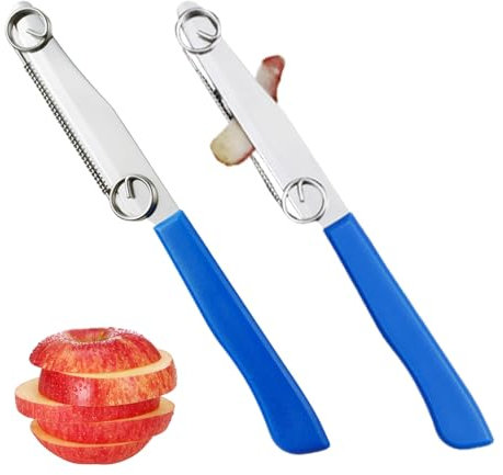 Ellxen 2pcs Coupe-fruits Rapide,Coupe-légumes,Couteau à trancher rapide, éplucheur de légumes fruits multifonctionnel,Coupe légumes, trancheuse de pommes de terre avec cuisine à ressort réglable