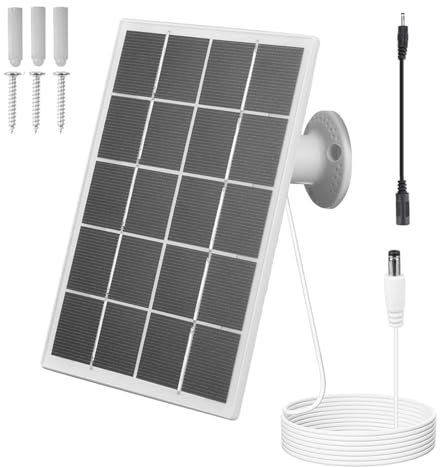 Ring Camera Solar Panel, Ring Doorbell Solar Charger, with 360 Degree Wall Bracket Adjustable, 5V 10W Ring Solar Panel for Ring Doorbell, Cameras