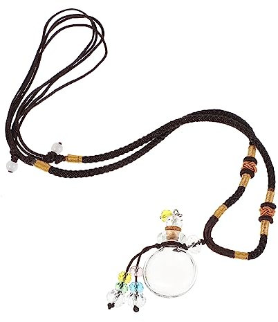 Collier Pendentif AromathéRapie En Verre, Diffuseur D'Huile Essentielle, ChaîNe TresséE, Parfait Pour DéCoration Et Purification De L'Air, Lot De 4