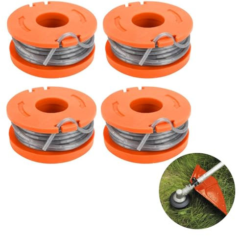 4 Pack Strimmer Spool Compatible with Mac Allister MGTP18Li Qualcast CGT36LA1 CG18LA1 Spear & Jackson S1825CT S3630CT S3630CT2 Worx, 1.65mm 10ft Replacement Autofeed Strimmer Wire, Trimmer Line