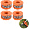 4 Pack Strimmer Spool Compatible with Mac Allister MGTP18Li Qualcast CGT36LA1 CG18LA1 Spear & Jackson S1825CT S3630CT S3630CT2 Worx, 1.65mm 10ft Replacement Autofeed Strimmer Wire, Trimmer Line