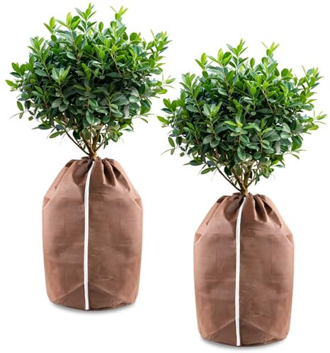 Hydrogarden Lot de 2 Housses de Protection Contre Le Gel pour Pot de Fleurs avec Ouvertures de Drainage, Sac de Protection Hivernal pour Plantes, 40 x 40 cm