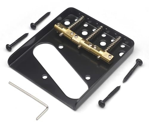 BBTISG Chevalet de guitare électrique, chevalet Telecaster vintage à 6 cordes avec selles standard ABR Bridge Accessoires d'instruments de musique (Noir)