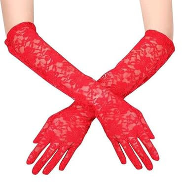 Rakiuty Lange Spitzen Handschuhe Damen,Lange Spitzenhandschuhe,Brauthandschuhe für Hochzeit,Blumen Spitzenhandschuhe für Damen,Vintage Spitzen Brauthandschuhe für Hochzeit,Armstulpen Spitze (Rosa)