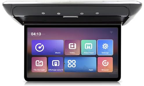15.6 Inch Car Roof Monitor TV 1080P Video HD Screen IPS Screen with 16-Color Ambient Light SD HDMI FM Android 10,Black-2+32G