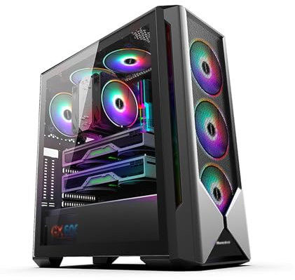 Mid-Tower Computer Case E-ATX,ATX,Micro-ATX,ITX,Dual Tempered Glass Panels, 360mm Radiator Support Vertical GPU Bracket