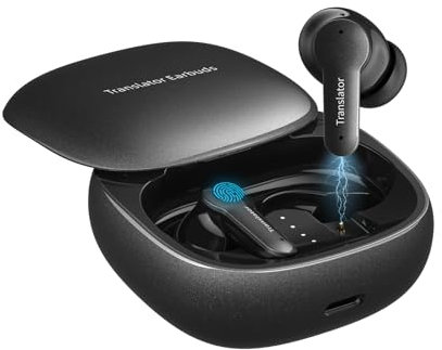 Wooask M3 Übersetzer Kopfhörer, Übersetzungskopfhörer Echtzeit mit 144 Online & 11 Offline Sprachen, 3-in-1 Bluetooth 5.4 Kopfhörer Übersetzer mit ENC Mic, Ideal für Reisen Business Learning (Schwarz)