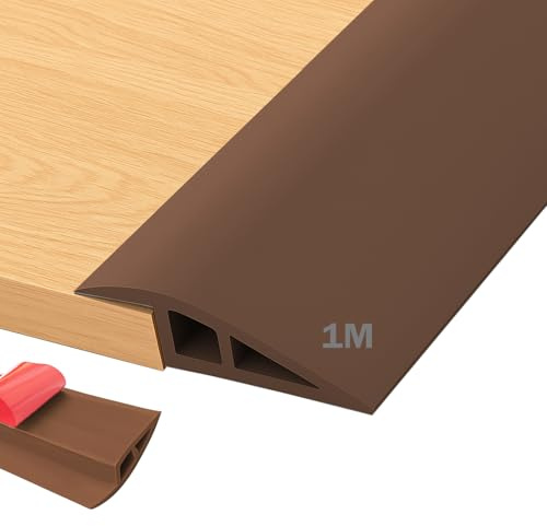 PVC Übergangsprofil Selbstklebend, Türschwellen Leiste 1M x 7CM, Übergangsprofil Höhenausgleich 15MM Boden Übergangsleiste, Laminat Schwellenrampe Übergangsschiene (Dunkelbraun)