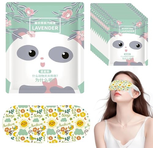 25 PACKS Self Heated Eye Mask Disposable Soothing Steam Eyes Moisturizing Heat Eye Mask Warm and Comfy for Relaxation, Dry Eyes, and Migraine Relief (Lavender)
