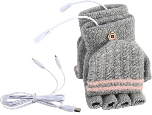 USB Powered Heated Gloves For Men And Women Half Finger Convertible Mittens Portable Hand Warmers For Cold Winter Portable Hand Warmers