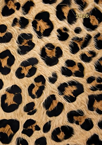 Wochenkalender a4: ( Leopard ) Wochenübersicht 1 Woche 2 Seiten - Buchkalender mit Notizen, Jahresübersicht, Monatsübersicht, ... 12 Monate 7 Tage - ... groß Ohne Spiralbindung für Arbeit, Schule...