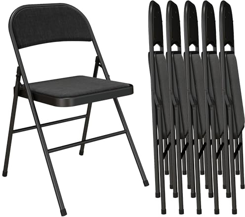 HOMCOM Klappstuhl mit Gepolsteter Rückenlehne 6er Set bis 120 kg Schwarz