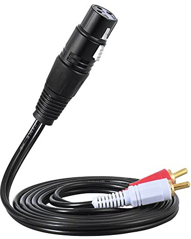 Bediffer Câble Répartiteur XLR Durable, Cordon en Y Stéréo de 1.5m pour Contrôleurs DJ, Micro vers Amplis, Noir