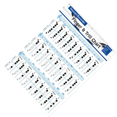 Kisangel Übungs Klarer Druckqualität für mit und Design Praktischem Akkordtabelle 8-loch Blockflöte aus Beschichtetem Papier für Anfänger und Fortgeschrittene