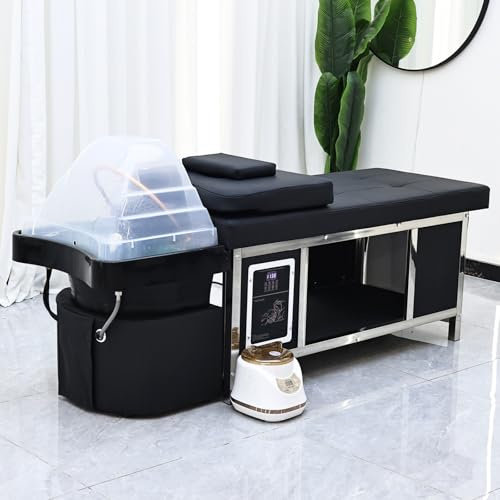 Gguileb Head Spa Equipment with Water Circulation, Japanese Head Spa Bed Fumigation Constant Temperature System, Scalp Care Shampoo Bed for Resort, Parlors, Beauty Salon, Barber Shop