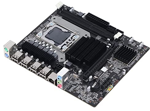 Walmeck Placa Base X58 DDR3 LGA 1366 X58 Chipset Placa Base para PC para Juegos con 2 Ranuras DIMM DDR3 Admite Memoria ECC Puerto USB 2.0 Computadoras de Escritori