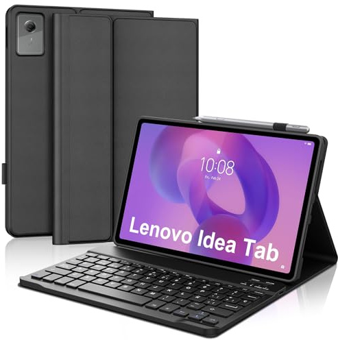 Funda con Teclado para Lenovo Idea Tab 11 Pulgadas, Español Ñ Teclado Bluetooth Inalámbrico Desmontable con Funda Protectora Delgada para Tablet Lenovo Idea Tab 11 2025 (TB336FU/TB336ZU)-Negro