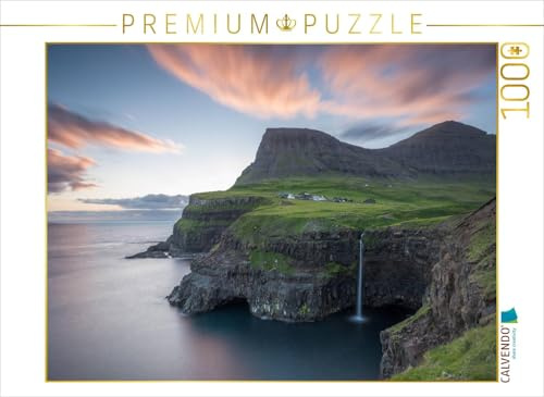CALVENDO Puzzle Gásadalur, Vágar, Färöer-Inseln | 1000 Teile Lege-Größe 64 x 48 cm Foto-Puzzle für glückliche Stunden