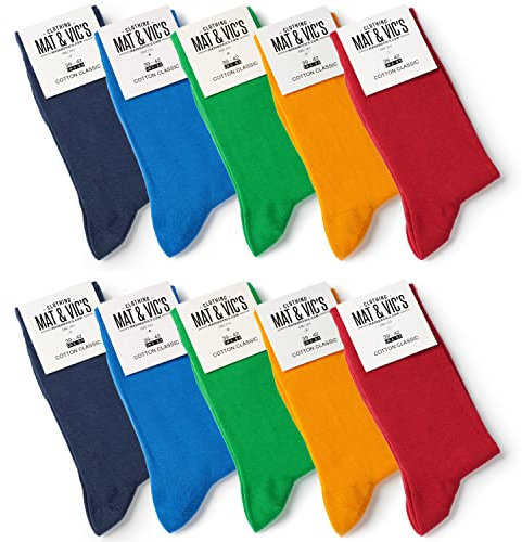 Mat And Vic's Chausettes, Confortables, Respirantes - Fun Colors - Lot de 10 paires 43-46