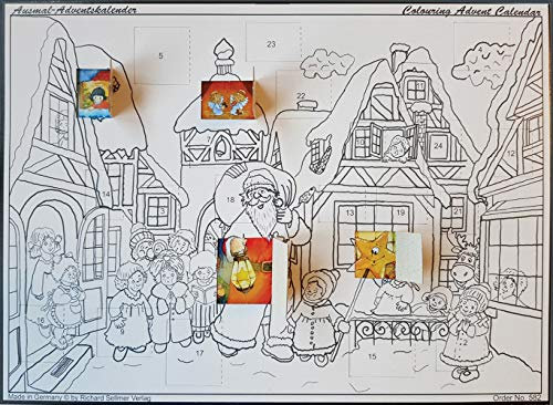 Richard Sellmer Verlag Adventskalender zum Ausmalen Nikolaus kommt Papier-Adventskalender ca. A4
