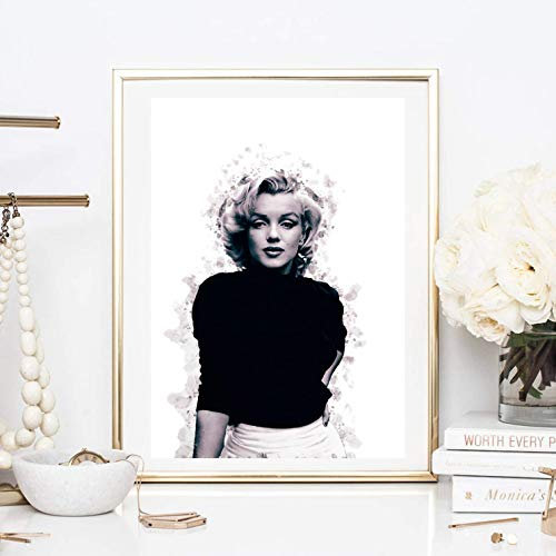 Din A4 Kunstdruck ohne Rahmen - Marilyn Monroe Portrait Foto Fotokunst Hollywood Star Ikone Geschenk Druck Poster Bild