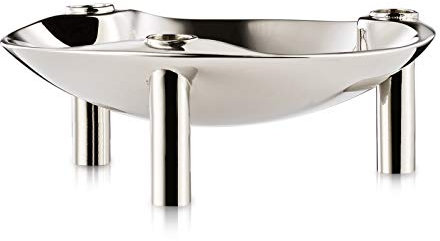 Stoff Nagel Schale, Metall, Silber, 5,6 x 13,8 cm