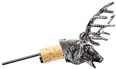 The Just Slate Company JS/WBP/S Stag Wine Bottle Pourer, Stainless Steel