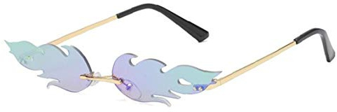 Aisoway Fiamma Sonnenbrille Damen Herren Rimless Sonnenbrille Welle Verfeinerte Sonnenbrille